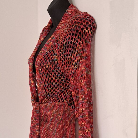 Neslay Paris Multi Colored Knit Front Tie Sweater Misses Size Misses S/M - Picture 5 of 13